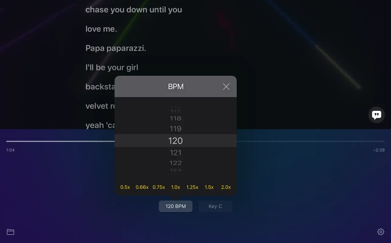 MIDI Opener lyrics and tempo control